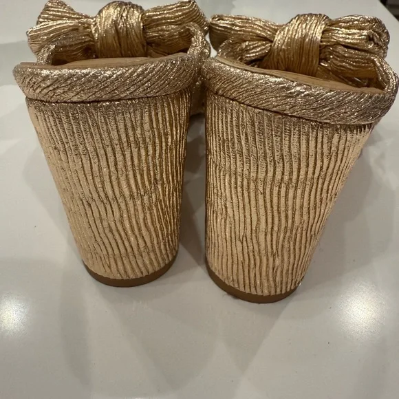 Lulu's Gold Knotted High Heeled Sandals with Bow Detail - Picture 6 of 8